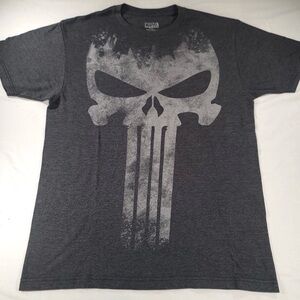 Marvel Punisher Casual Crew Neck Short Sleeve
Graphic Shirt Mens Size large Gray